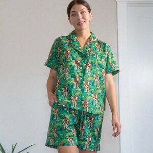 Denise Rae Wild & Free Short Sleep Gift 100% Organic Cotton Pajama Set Size M